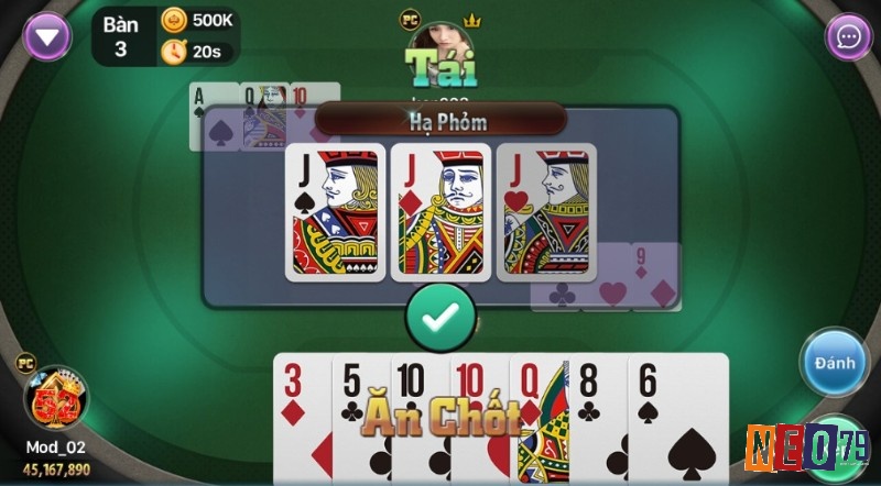 Phỏm J(J♠ - J♥ - J♦) trong thuật ngữ bài tá lả